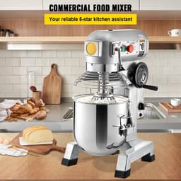 Commerciële Kneedmachine / Deegmixer - Staande Mixer - RVS Kom 28,4 L - Vermogen 1500 W - Drie Snelheden 108/199/382 RPM - Inclusief Deeghaak & Klopper - Zware Uitvoering — thumbnail 5