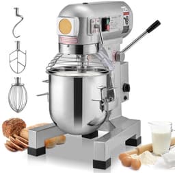 Commerciële Keukenmixer - Planetaire Deegmixer 18,7 L - 1100 W - 3 Snelheden - RVS Kom - 3 Mengopzetstukken - Horeca/Bakkerij — thumbnail 1