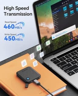 Externe SSD 2TB met 2-in-1 USB-C kabel - Draagbare solid state drive voor smartphones, tablets en PC's — thumbnail 2