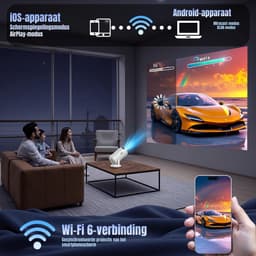 Quvo® Draagbare beamer - Beamer - Projector - Mini Beamer - Wit - 13cm x 16cm x 18cm — thumbnail 4