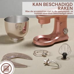 Royal Swiss® Keukenmachine - Keukenrobot met Mengkom 5L - keukenmixer 1500W - 10 Snelheden + Pulse - RVS Mengkom - — thumbnail 5