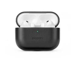 DECODED Leren Hoesje voor AirPods Pro 3 - Airpods Pro 3 Case - Premium ECCO-leer - Geschikt voor Magsafe - Draadloos Oplaadbaar - Indicatie Lampje - Krasbestendig - Zwart