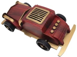 Retro Car Bluetooth Speaker - Vintage Auto Design - Bluetooth 5.3 - FM Radio - 5W - USB-C - TF-kaart - USB - AUX - Houtlook — thumbnail 5