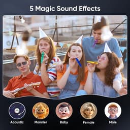 Karaokemachine 2 microfoons voor volwassenen en kinderen, draagbare Bluetooth luidspreker met feest PA-podium en discolampen, geschenk — thumbnail 3