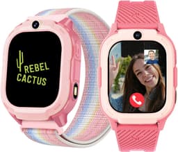 Rebel Cactus SKY (Roze) - kindersmartwatch - GPS tracker - Whatsapp - (video) bellen - SOS/Geofence - Werkt wereldwijd - Gratis OuderApp - Batterij: 32uur - Alle wereldtalen — thumbnail 1