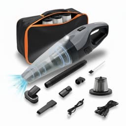 STAUS&BACH Kruimeldief met opbergtas en 3 HEPA-filters - Lichtgewicht kruimelzuiger snoerloos - Handstofzuiger voor auto - Zwart — thumbnail 1