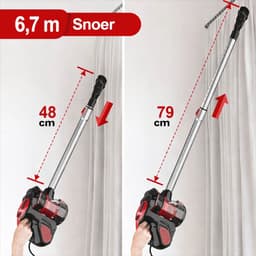 Lunekiss Steelstofzuiger met Snoer 600W – 18 kPa Zuigkracht – 3-in-1 Handstofzuiger en Stofzuiger Zonder Zak – Rood — thumbnail 2