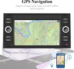 CarPlay geschikt voor Ford Fiesta Focus C-Max S-Max Galaxy Fusion Connect Android navigatie Bluetooth USB WiFi — thumbnail 4