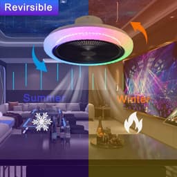 Moderne RGB Plafondventilator met Dimbare LED Verlichting en Afstandsbediening — thumbnail 3