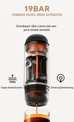 JOR Products® - Draagbare Espressomachine - Koffiebonen & Nespresso - Wit — thumbnail 2