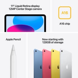 Apple iPad A16 (2025) - 11 inch - Wi-Fi - 128GB - Blue - 11e generatie — thumbnail 5