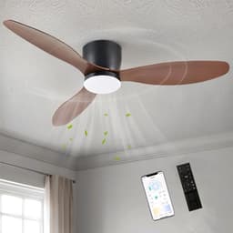 Plafondventilator - LED Plafondventilator - Ø 106 cm - 4320 LM - 3000K/6500K - Dimbaar - 3 snelheidsinstellingen - Timer - Zomer - Zeer stil - Zwarte perzikhoutkleur — thumbnail 4