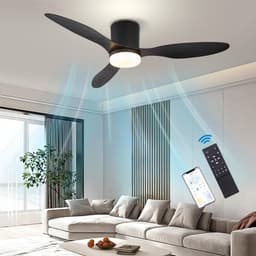 Plafondventilator - LED Plafondventilator - Ø 106 cm - 4320 LM - 3000K/6500K - Dimbaar - 3 snelheidsinstellingen - Timer - Zomer - Zeer stil - Zwart — thumbnail 4