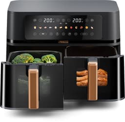 Princess 182272 Dubbele Airfryer - 2x 4.5L - 9 liter - 2 manden - XXL - Touchscreen - Kijkvenster - 12 programma's - 3100W — thumbnail 2