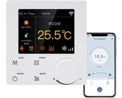 Slimme Wifi Thermostaat voor Airconditioning en Waterverwarming met Kleurenscherm en Spraakbesturing