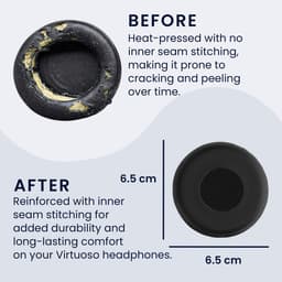 kwmobile 2x oorkussens geschikt voor Jabra Evolve 75 - Earpads voor koptelefoon in zwart — thumbnail 5