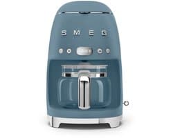 SMEG DCF02SBMEU Filterkoffiemachine - Koffiezetapparaat - 10 Koppen - Warmhoudfunctie 40 min - Aroma Instelling - Programmeerbare Startfunctie - 50’s Style - Mat Storm Blue