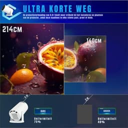 DnA® Mini Beamer - Mini Beamer 4k - Mini Beamer Smartphone - Wit - 11cm x 19cm x 11cm — thumbnail 4