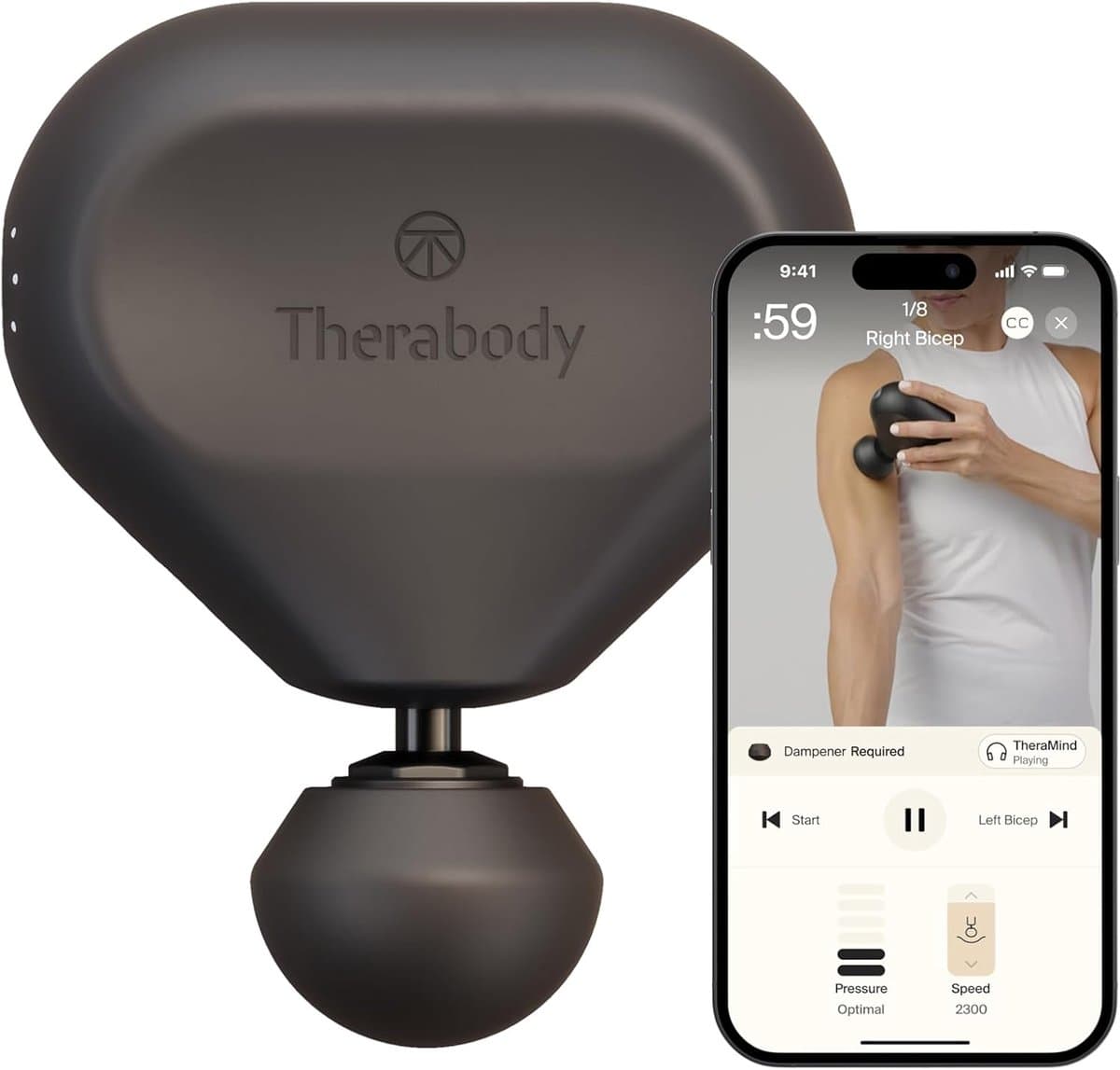Theragun Mini 3e generatie ultradraagbaar massagepistool zwart — afbeelding 1