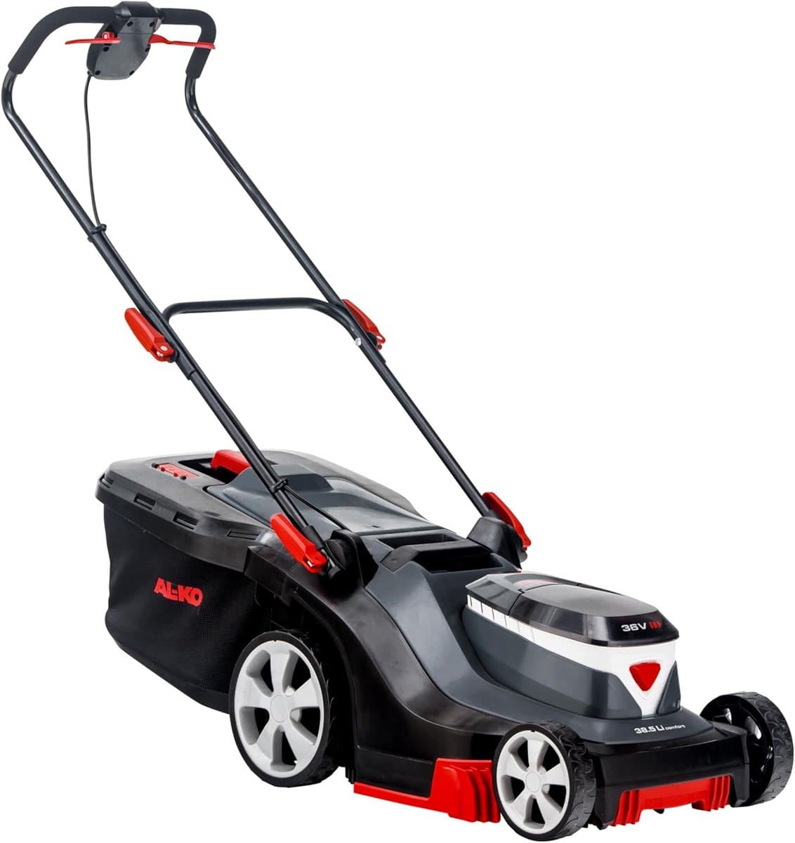 Accugrasmaaier 38 cm maaibreedte - Centrale maaihoogteverstelling 20-75 mm, 45L opvangbak, kunststof behuizing, zonder accu — afbeelding 1