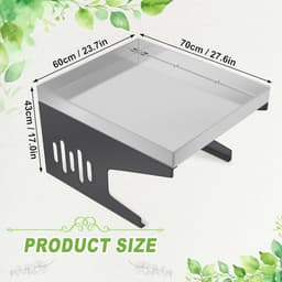 Robotmaaiergarage Dakoverkapping met plantenbak & stabiele metalen standaard 70x60x42,5 cm Regenbescherming & UV-bescherming Grasmaaier Carport Weerbestendige afdekkingen voor robotmaaiers (zilver) NAIZY — thumbnail 2