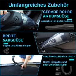 Draadloze handstofzuiger met accu, 4800 Pa capaciteit, oplaadbare handstofzuiger voor nat en droog gebruik. — thumbnail 4