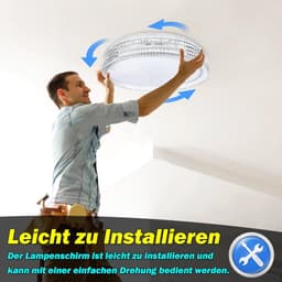 Ronde Dimbaar Plafondlamp 60W met RGB Kleuren en Afstandsbediening Ø50cm - IP44 Waterdicht — thumbnail 3