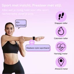 Kiraal Aura AMOLED Smartwatch voor Dames – 4 Bandjes (RVS, Nylon & 2x Siliconen) – Hartslagmeter – Stappenteller – Slaapmonitor – Multisport – Compatibel met Android & iOS – Rosé Goud en Roze — thumbnail 5