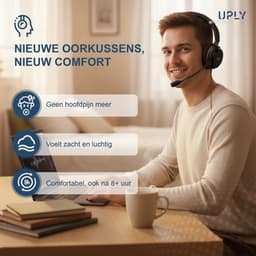 Set Oorkussens voor Jabra Koptelefoon - Evolve 20 Oorkussen - Evolve 20/20se/30/30II/40/65 - Kunstleer met Traagschuim — thumbnail 3