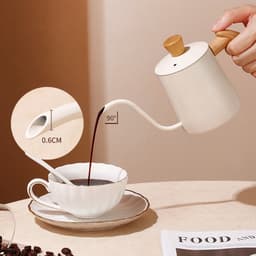 1 stuk - Koffiezetapparaat - Roestvrij staal - Filterkoffiezetapparaat - Gegradueerd - Smalle tuit - Koffieapparatuur - Klein filterkoffiezetapparaat - Geschikt voor het zetten van koffie - 350 ml - Zwart — thumbnail 4