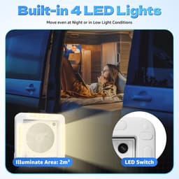 Universele Dakventilator met LED Verlichting voor Camper en Caravan - 12V Dakluik Ventilatie — thumbnail 4