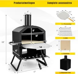 MIRA® Pizza oven Buiten - Pizza oven Buiten - Pizza oven Buiten Gas - Zwart - 31cm x 54cm x 72cm — thumbnail 5