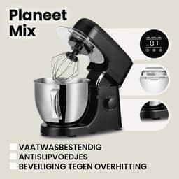 MIRA® Mixer met Mengkom - Keukenmachine - Kneedmachine- Zwart- ‎39cm x 35cm x 25cm — thumbnail 3