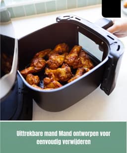 SAVI® Mini Airfryer - Airfryer - Heteluchtfriteuse - Compact - Zwart - 32cm x 25cm x 31cm; 3kg — thumbnail 5