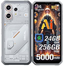 OSCAL MARINE 3 Robuuste Smartphone - 24GB RAM+256GB ROM - 5000mAh Robuuste Telefoon - 6,56 Inch - IP68 IP69K - Dual SIM 4G - Android 16 - BT5.0 - NFC GPS - Wit — thumbnail 1