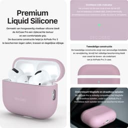 DECODED Siliconen AirPods Hoesje - Geschikt voor AirPods Pro 3 - Soft Touch Silicone - Ondersteund Draadloos Opladen - Valbescherming - Roze — thumbnail 3