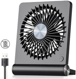 Zwarte ultradunne mini-desktopventilator, draagbaar, opvouwbaar, USB-handventilator, klein, krachtige wandmontage USB-ventilator — thumbnail 1