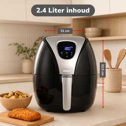 Heteluchtfriteuse met Digitaal Touchscreen - Instelbaar 80-200 Graden - 1500W - Zwart — thumbnail 4