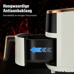 ShopWizz Airfryer - Multifunctionele Lucht friteuse - Digitaal Display - Met Timerfunctie - 8 Kookfuncties - 6L - Wit & Rosegoud — thumbnail 2