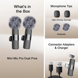 Draadloze Microfoon - 2 Stuks - Microfoon Draadloos - Dasspeld Microfoon Draadloos - Microfoon Bluetooth - Lavalier Microfoon - Geschikt Voor Alle Telefoons - Lavalier - Microfoons - Plug & Play - Roze — thumbnail 5