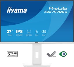 iiyama ProLite XB2797QSU-W1 - 27 inch - QHD - IPS - USB-Hub (4x) - verstelbaar - Wit — thumbnail 5