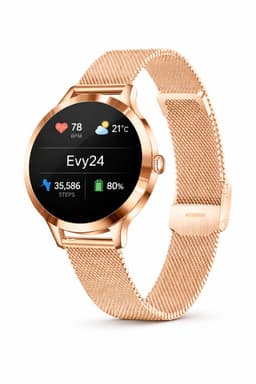 Evy24 Smartwatch Dames 35mm - AMOLED Horloge - Stappenteller - Slaapmonitor - Saturatiemeter - Bluetooth Bellen - Geschikt voor Android & iOS - Rosé — thumbnail 1