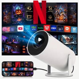 Draagbare projector - 4K en 1080P - met Android App - 180° rotatie - voor binnen en buiten — thumbnail 3