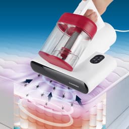 CLEANmaxx mijtzuiger voor matrassen met UV-C-licht, rotatie | Matrasreiniger met HEPA-filter, verwijdert 99,9% van alle mijten | Matraszuiger met ultrasoon geluid, warmte en trillingen — thumbnail 3