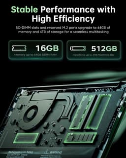 ACEMAGIC LX15Pro Gaming Laptop – 15,6 Zoll FHD Display - AMD Ryzen 5 7430U Prozessor - tot 4,3 GHz - 16 GB RAM DDR4 512 GB SSD - Grijs — thumbnail 3