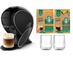Krups NESCAFÉ Dolce Gusto NEO YY5892FD – Koffiecupmachine - Latte Koffiemachine Bundle met 2 Starbucks mugs en Americano + Latte Macchiato Caramel koffie