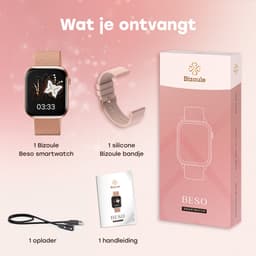 Bizoule Smartwatch Beso - Smartwatch Dames & Heren - Rosé-Goud - 40mm - Horloge met Belfunctie - AMOLED Full HD - Bloeddrukmeter - Stappenteller - Android en iOS — thumbnail 3
