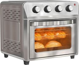 Mini Heteluchtoven met 24L Inhoud en 1600W Vermogen - RVS Zilver — thumbnail 1
