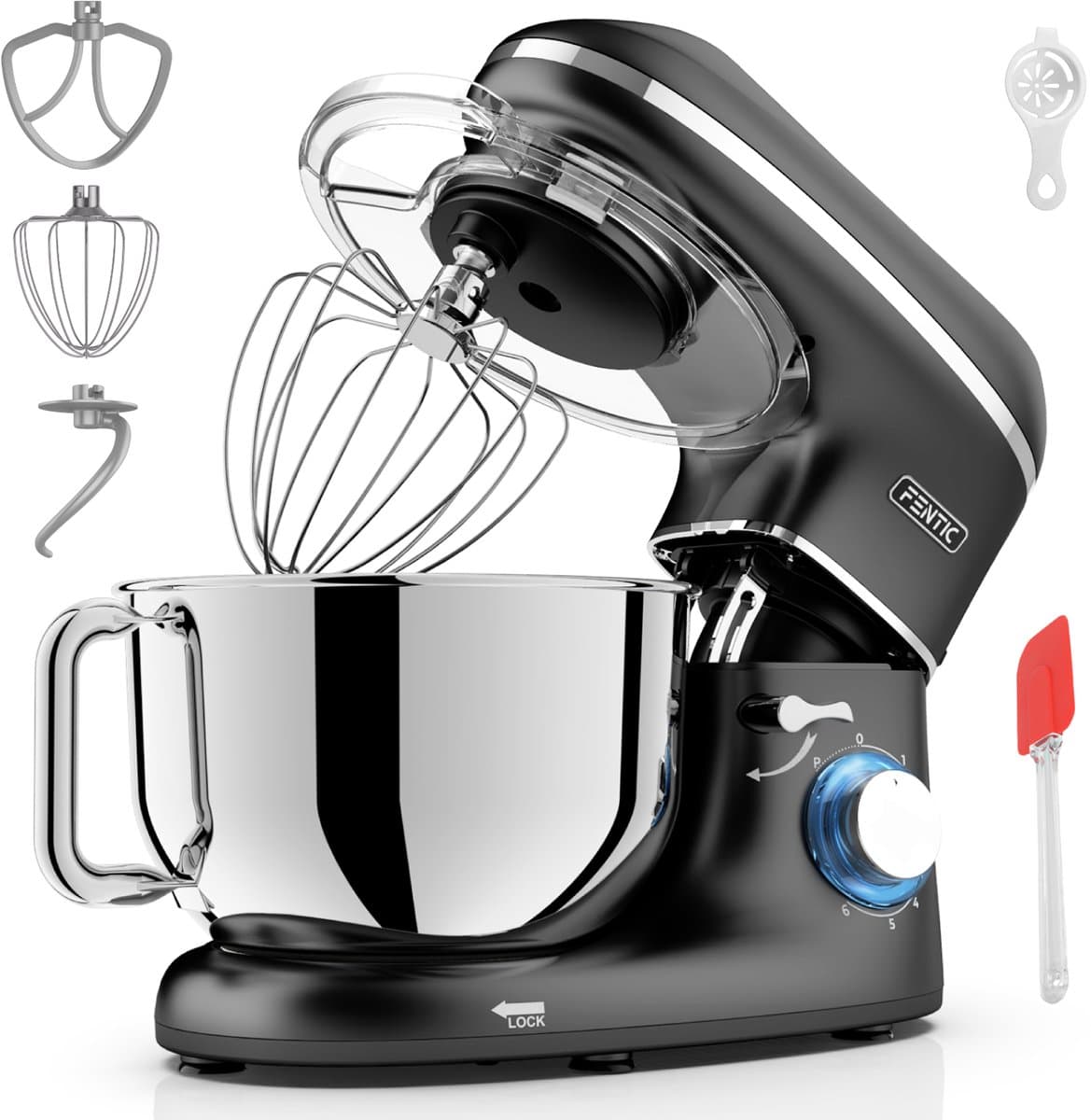 Fentic Keukenmachine – 2000W – Keukenrobot - Foodprocessor - 6,2L Mengkom – Incl. extra Accessoires – Zwart — afbeelding 1