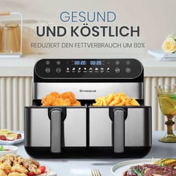 XXL Heteluchtfriteuse 10 Liter met Dubbele Kamer - Dual Zone Airfryer — thumbnail 5